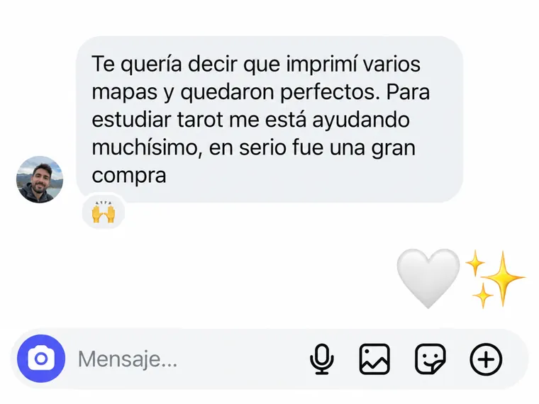 Mensagem: imprimi vários mapas e ficaram perfeitos, está me ajudando muito para estudar tarot